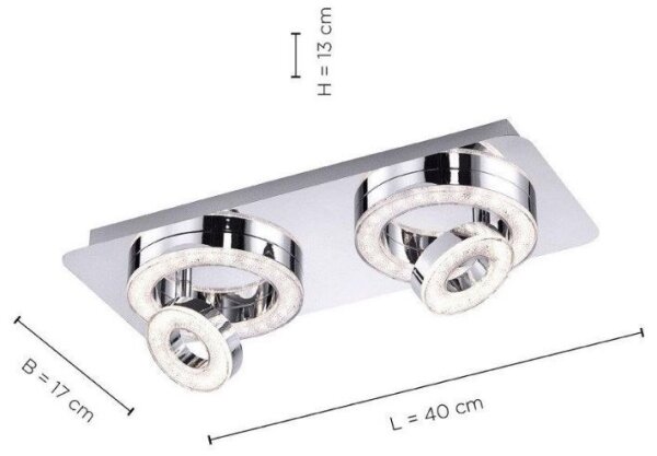 Leuchten Direkt 14521-17 - LED Stropné svietidlo TIM 2xLED/2,8W/230V + 2xLED/3,1W