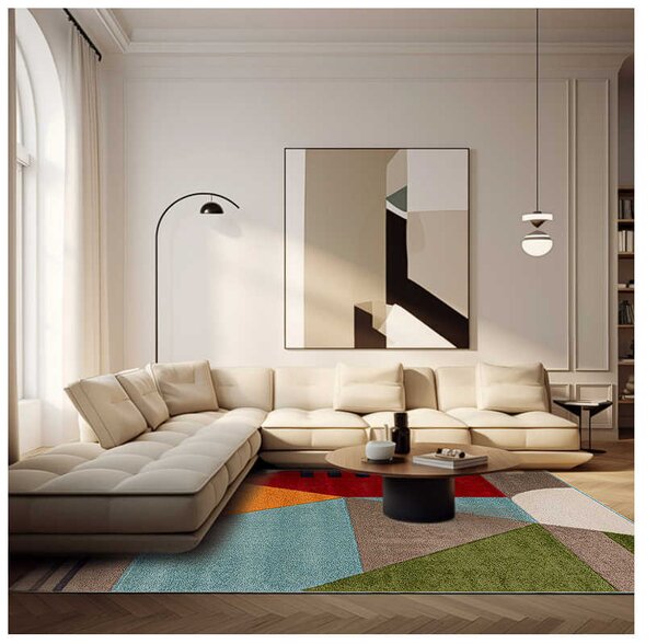 TA Prírodne melírovaný modrý geometrický koberec A101A BERBER/L.BLUE ATLANTA FMM Rozmer: 120x170 cm