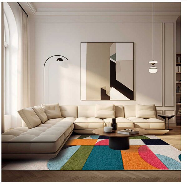 TA Krémovo-tmavomodrý geometrický koberec Atlanta A098A CREAM/NAVY ATLANTA FMM Rozmer: 120x170 cm