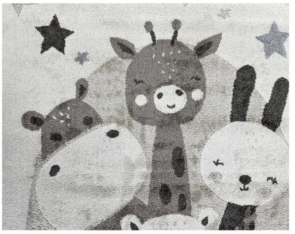 TA Béžový detský koberec C5637A_74F_37 CREAM / BEIGE ANIMAL so zvieratkami a hviezdičkami Rozmer: 120x170 cm