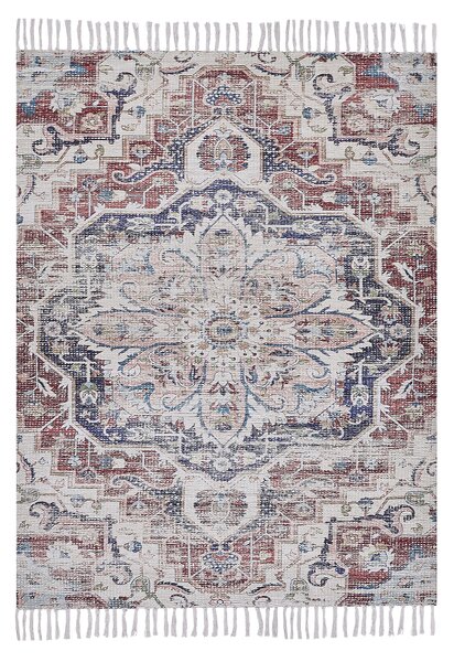 Koberec viacfarebný polyester a bavlna 140 x 200 cm orientálny so strapcami obývacia izba spálňa