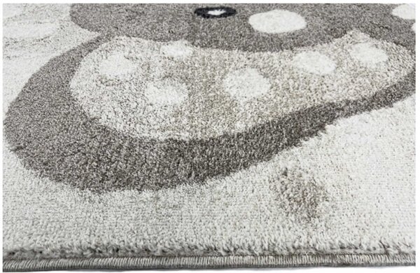 TA Béžový detský koberec C5653A_74F_37 CREAM / BEIGE ANIMAL so zvieratkami zo zoo a guličkami Rozmer: 120x170 cm
