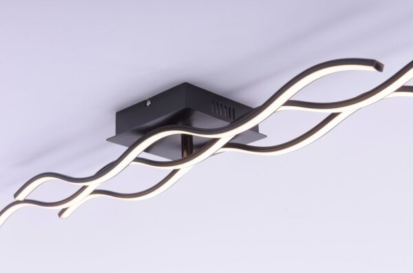 Leuchten Direkt 15166-18 - LED Prisadený luster WAWE LED/28W/230V čierna