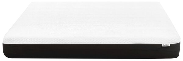 Gélový matrac z pamäťovej peny tvrdý biely a čierny 180 x 200 cm polyesterový snímateľný poťah so zipsom