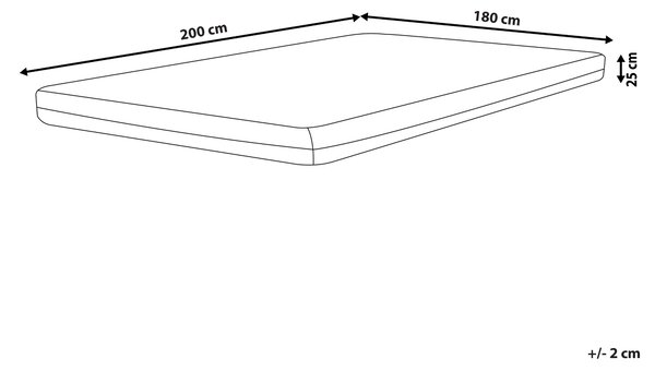 Gélový matrac z pamäťovej peny tvrdý biely a čierny 180 x 200 cm polyesterový snímateľný poťah so zipsom