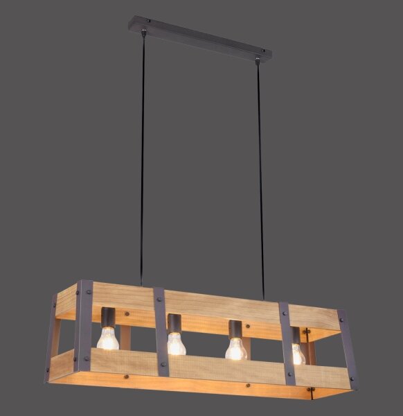 Leuchten Direkt 15721-79 - Luster na lanku CRATE 4xE27/60W/230V