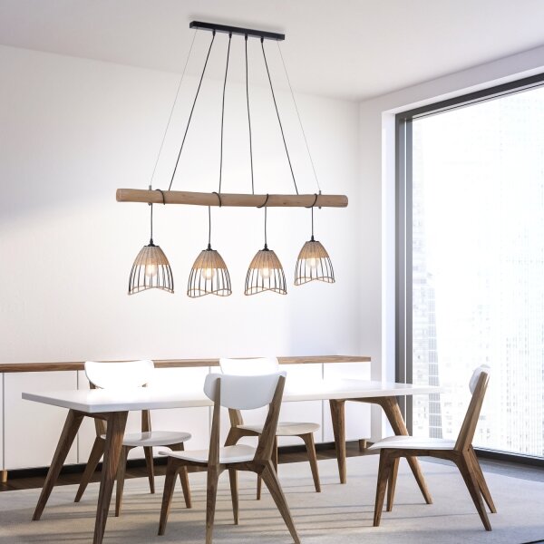 Leuchten Direkt 11156-79 - Luster na lanku REED 4xE27/60W/230V