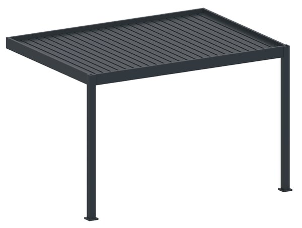 Bioklimatická pergola, hliníková 3 x 4 m, montovaná o stenu
