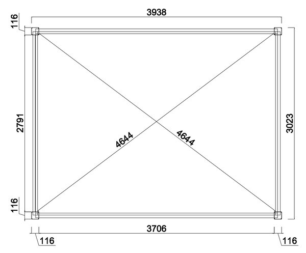 Bioklimatická pergola, hliníková 3 x 4 m, samostatne stojaca