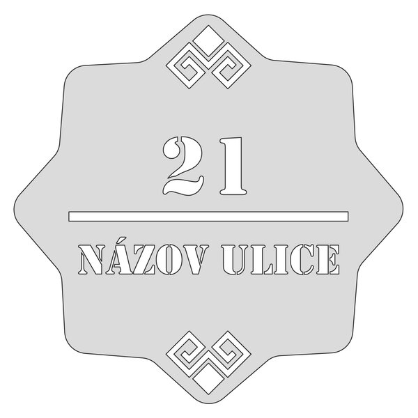Domové číslo, vzor 004, bez povrchovej úpravy