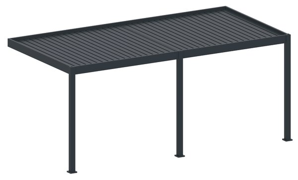 Bioklimatická pergola, hliníková 3 x 6 m, montovaná o stenu