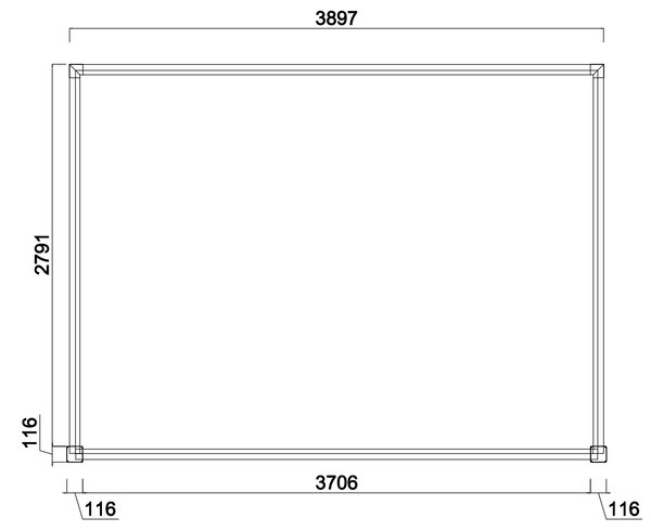 Bioklimatická pergola, hliníková 3 x 4 m, montovaná o stenu