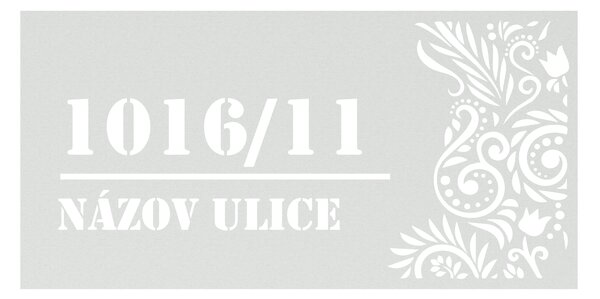 Domové číslo, vzor 006, bez povrchovej úpravy