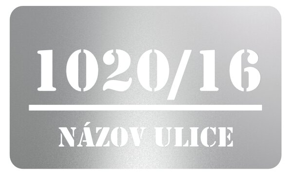 Domové číslo, vzor 005, bez povrchovej úpravy