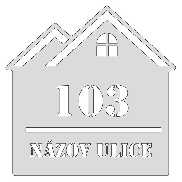 Domové číslo, vzor 003, bez povrchovej úpravy