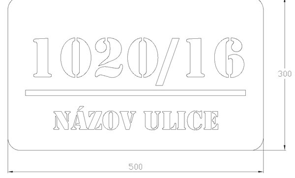 Domové číslo, vzor 005, bez povrchovej úpravy