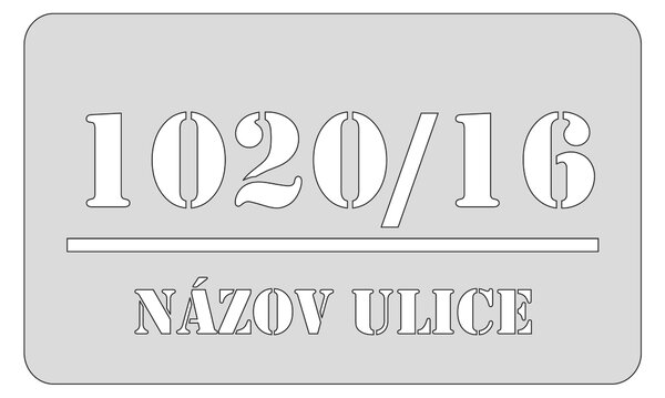 Domové číslo, vzor 005, bez povrchovej úpravy