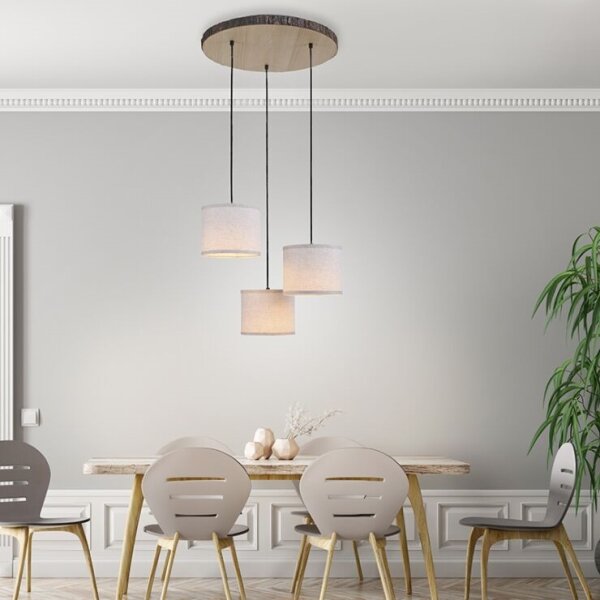 Leuchten Direkt 11236-79 - Luster na lanku BARK 3xE27/40W/230V