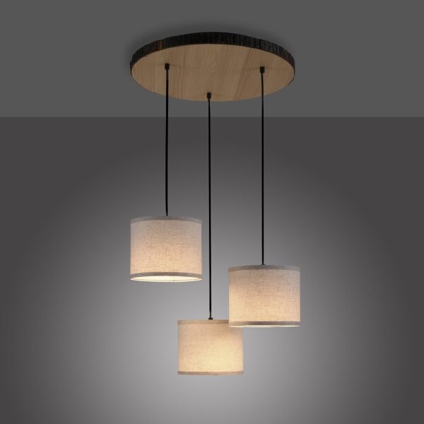 Leuchten Direkt 11236-79 - Luster na lanku BARK 3xE27/40W/230V