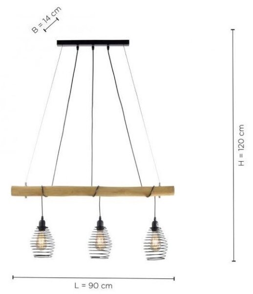 Leuchten Direkt 15526-79 - Luster na lanku SPRING 3xE27/40W/230V