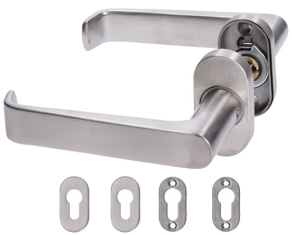 Kľučka vrátane dolnej rozety, L = 124 mm, brúsená AISI 304