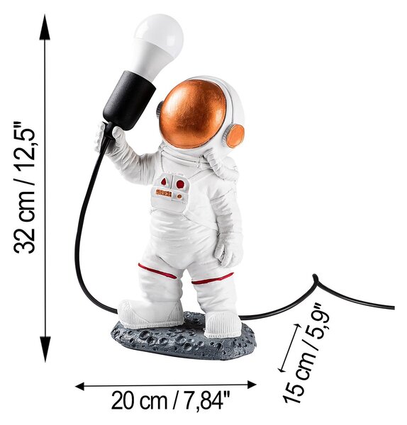 Opviq Stolná lampa Astronaut bronzová/biela