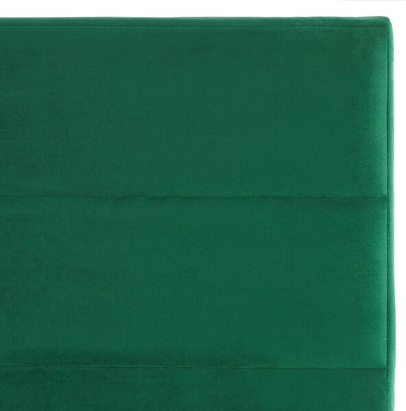 Čalúnená posteľ zelená zamatová 140 x 200 cm rám postele s čelom strieborné nohy elegantný dizajn