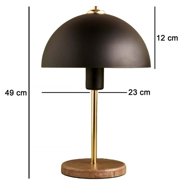Opviq Stolná lampa Breaky čierna/zlatá