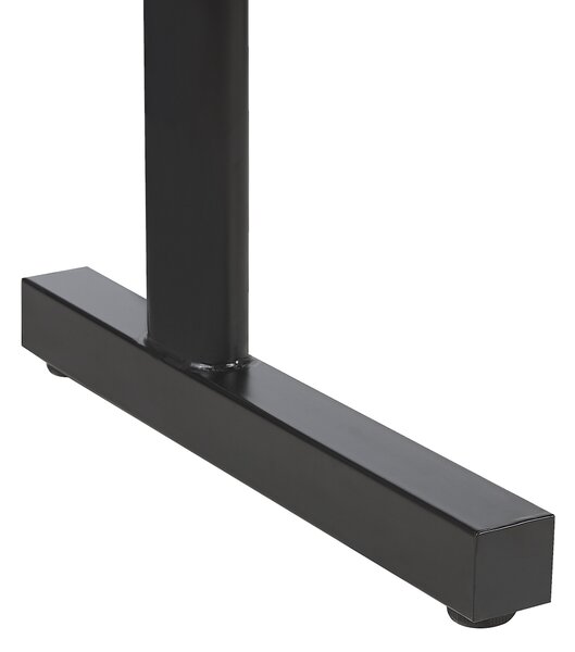Herný stôl čierna MDF kov 120 x 60 cm obdĺžnikový tvar ručne nastaviteľný RGB LED svetlá moderný štýl kancelária
