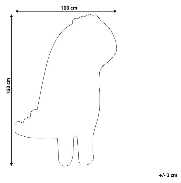 Detský koberec sivý vlna 100 x 160 cm ručne všívaný tvar dinosaura moderný štýl detská izba
