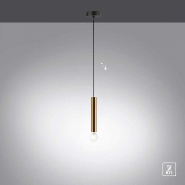Leuchten Direkt 15617-60 - Luster na lanku BRUNA 1xE27/60W/230V mosadz