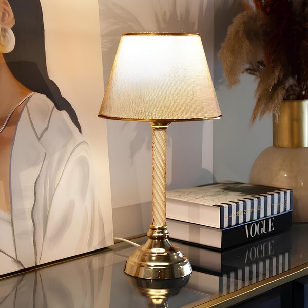 Opviq Stolná lampa Denis béžová/zlatá II