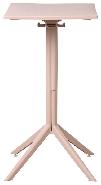 Bistro stolík béžový syntetický materiál 60 x 60 cm sklopná stolová doska vonkajší odolný stôl na balkón