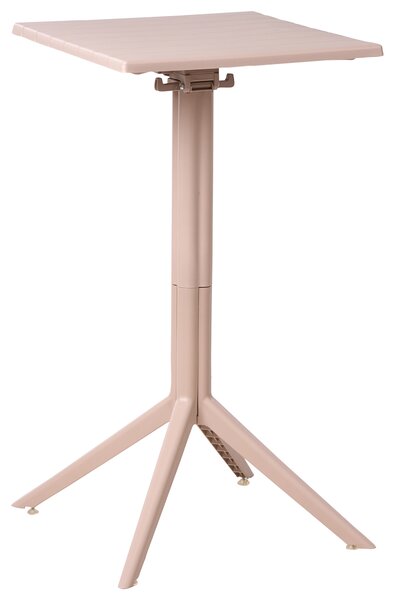 Bistro stolík béžový syntetický materiál 60 x 60 cm sklopná stolová doska vonkajší odolný stôl na balkón