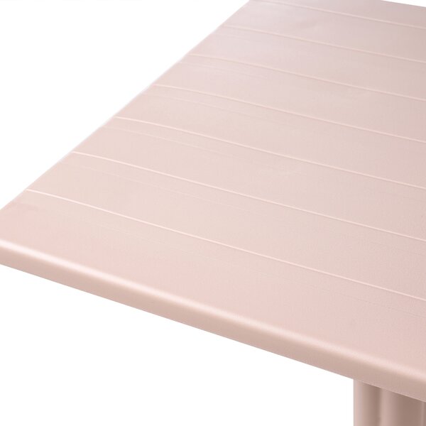 Bistro stolík béžový syntetický materiál 60 x 60 cm sklopná stolová doska vonkajší odolný stôl na balkón