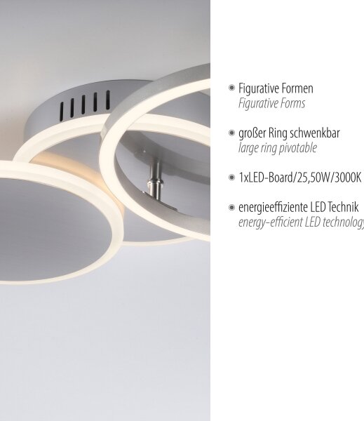 Leuchten Direkt 14116-55 - LED Stropné svietidlo LED/25,5W/230V matný chróm