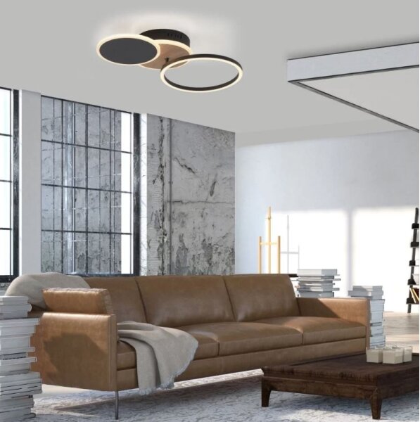 Leuchten Direkt 14116-78 -LED Stropné svietidlo SEVENT LED/25,5W/230V čierna/hnedá