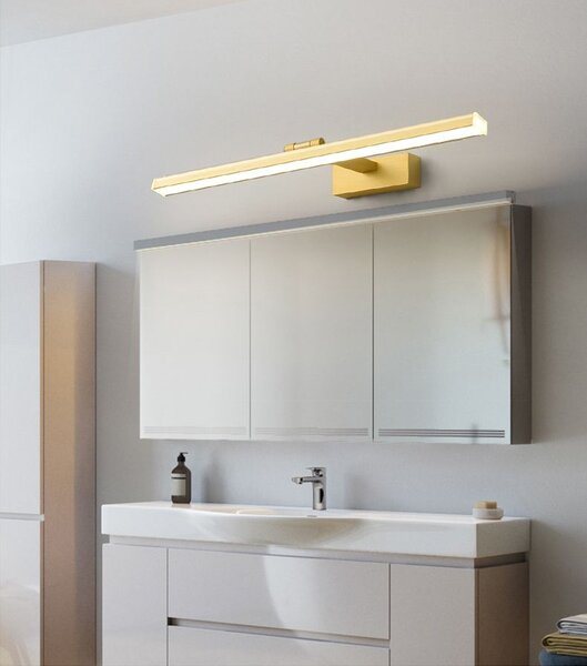 Toolight Toolight, LED kúpeľňové nástenné svietidlo nad zrkadlo 80cm 16W 4000K APP835-1W, zlatá, OSW-07013