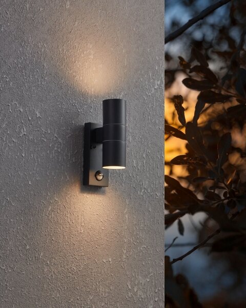 Eglo 32899-LED Vonkajšie nástenné svietidlo so senzorom RIGA 5 2xGU10/3W/230V IP44