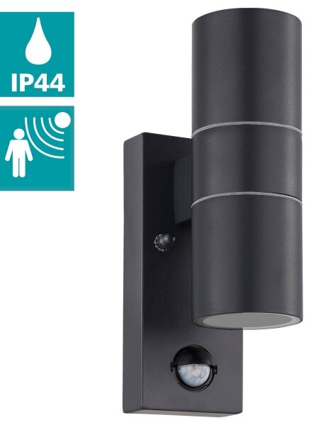 Eglo 32899-LED Vonkajšie nástenné svietidlo so senzorom RIGA 5 2xGU10/3W/230V IP44
