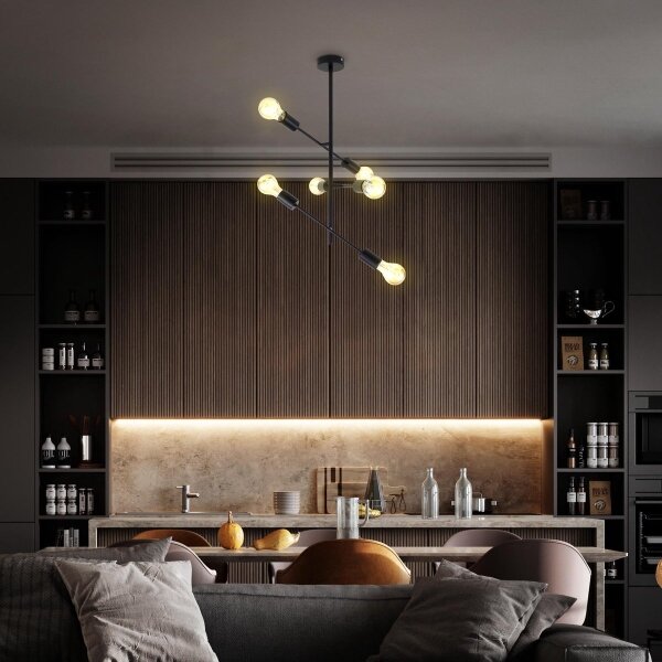 B.K. Licht 1344 - Luster na tyči 6xE27/60W/230V