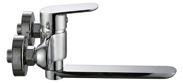 Mereo, Mereo Drezová nástenná batéria, Viana, 150 mm, s ramienkom plochým rovným 200 mm, chróm, MER-CBE30201