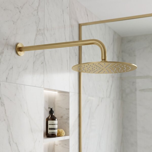 Okrúhle sprchové rameno REA JS-9021 40cm Brush gold