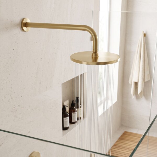 Okrúhle sprchové rameno REA JS-9021 40cm Brush gold