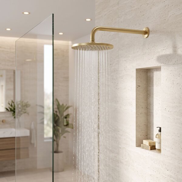 Okrúhle sprchové rameno REA JS-9021 40cm Brush gold