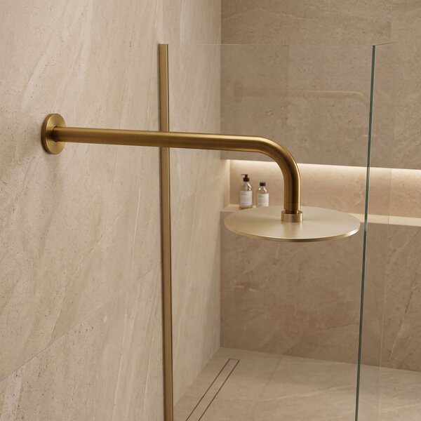 Okrúhle sprchové rameno REA JS-9021 40cm Brush gold