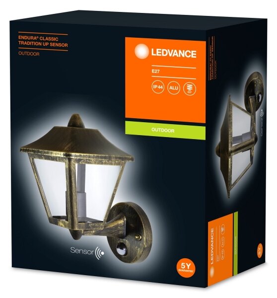 Ledvance - Vonkajšie nástenné svietidlo so senzorom ENDURA 1xE27/60W/230V IP44