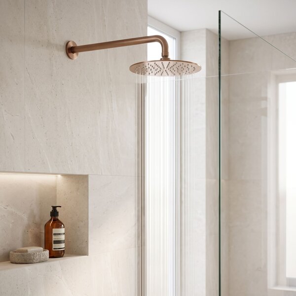Okrúhle sprchové rameno REA JS-9021 40cm Brush copper