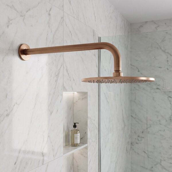 Okrúhle sprchové rameno REA JS-9021 40cm Brush copper