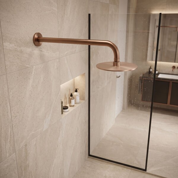 Okrúhle sprchové rameno REA JS-9021 40cm Brush copper